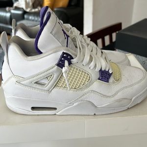 Air Jordan 4 retro purple and white shoes